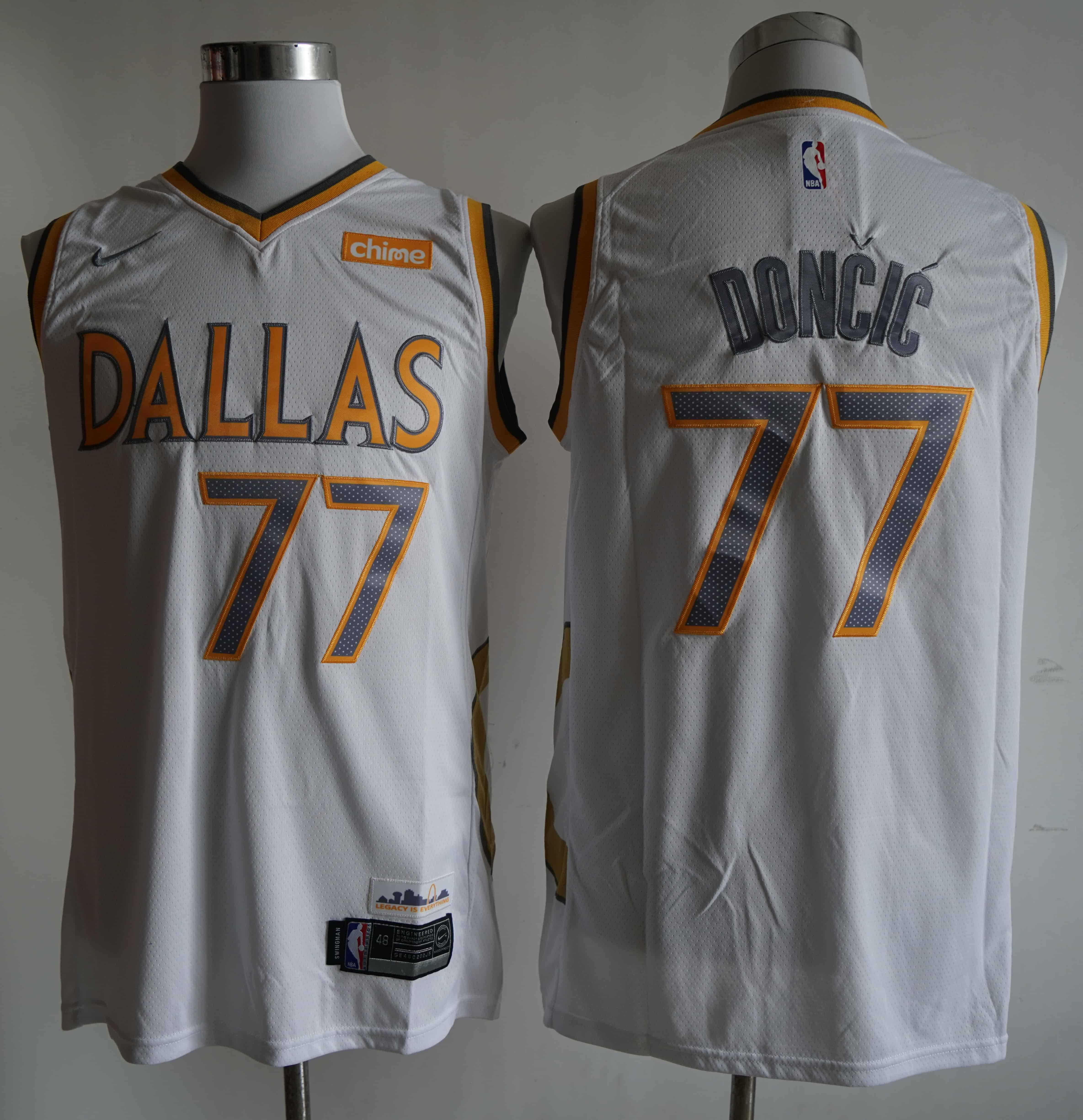Men Dallas Mavericks 77 Doncic White Nike Game NBA Jerseys